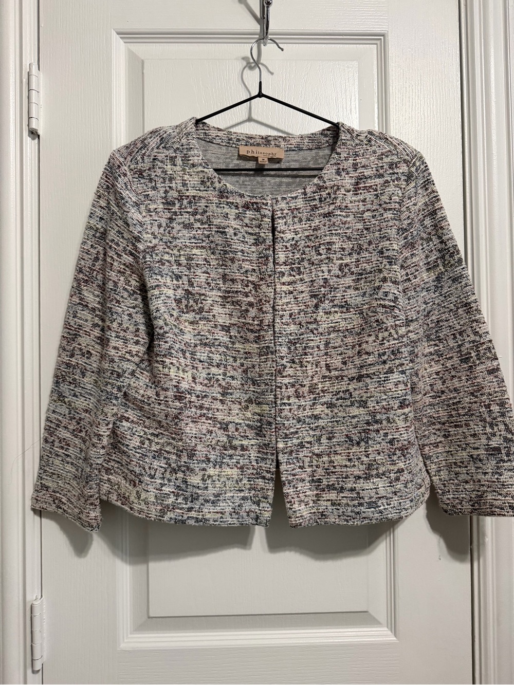 Philosophy Republic Clothing Multicolor Tweed Knit Blazer Jacket M